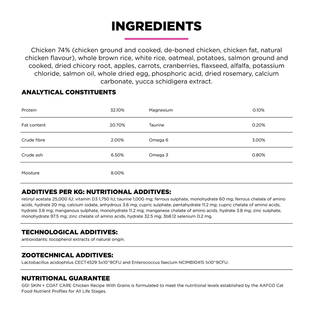 Go! Skin + Coat Care Chicken Recipe With Grains for Cats